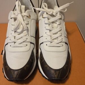 Louis Vuitton White and Brown Ladie'sSneakers
